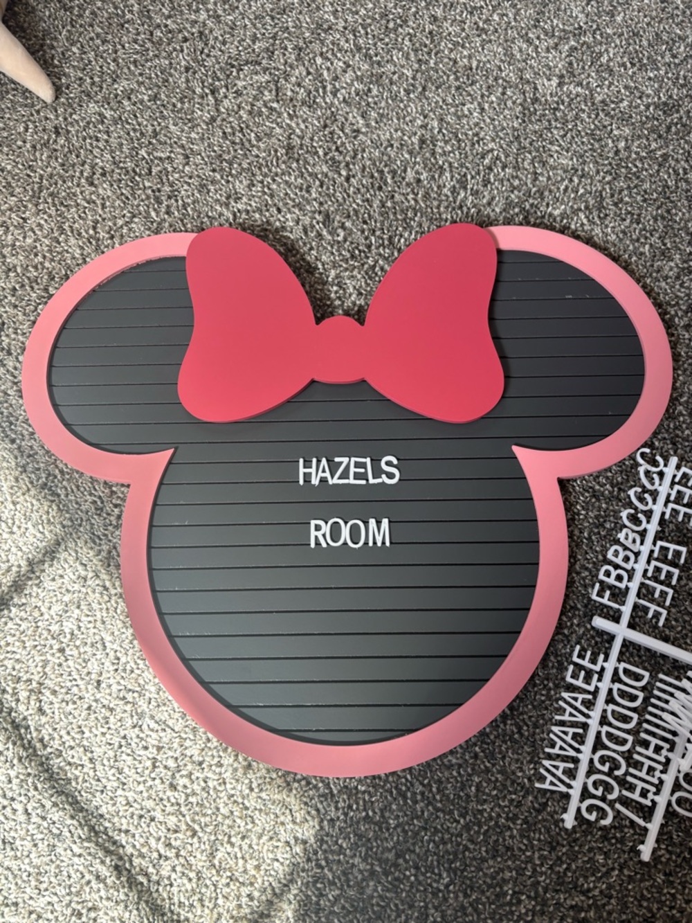 Pink Minnie Bow Letter Board - Picture 2 of 3